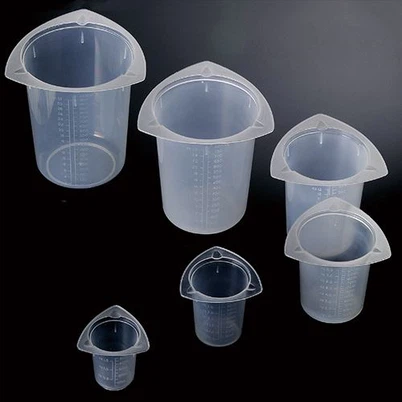 Jednorázové PP autoklávovatelné kádinky s maturitními značkami 50ml 100ml 250ml 400ml 800ml 1000ml breakery